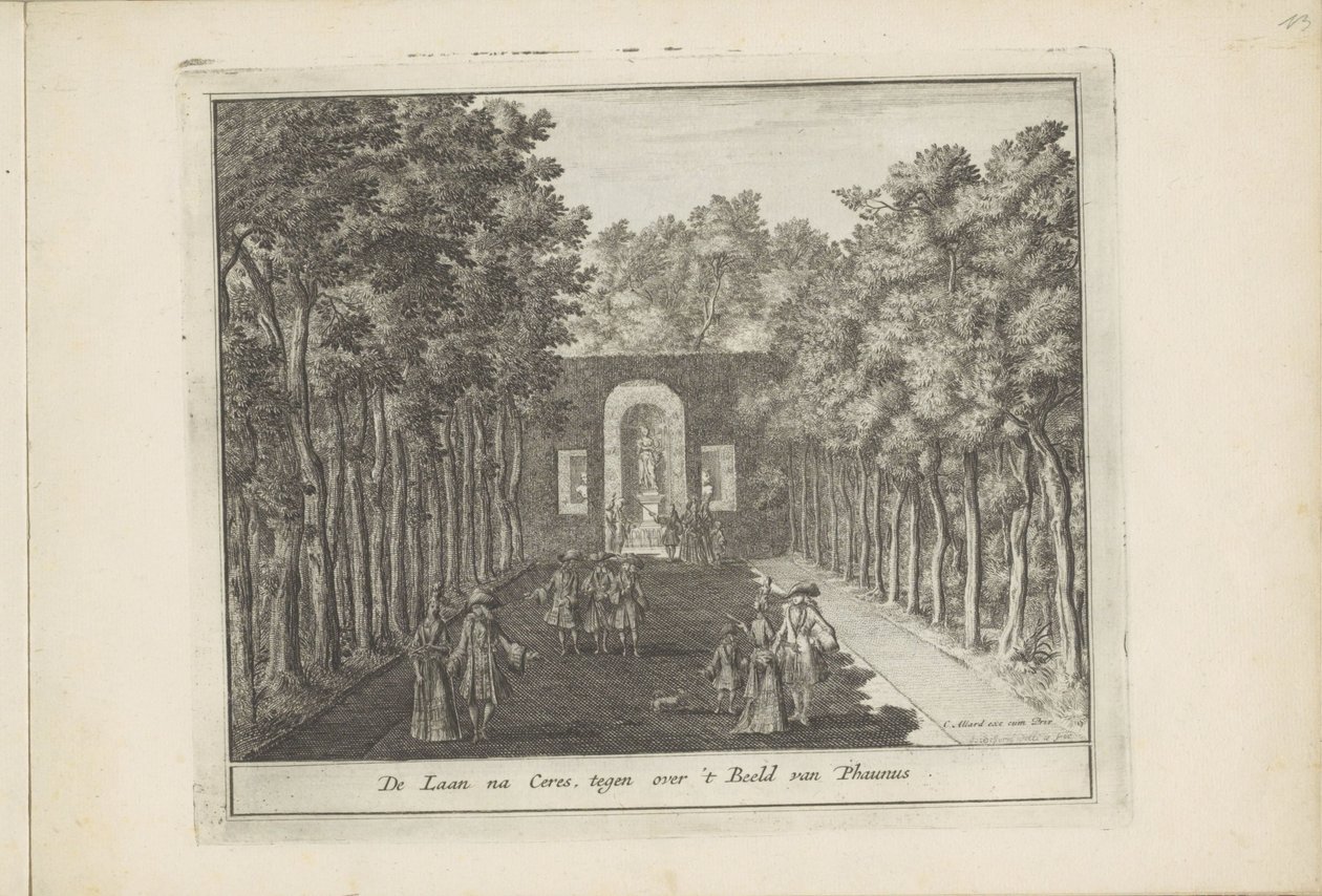 Laan en beeld van Ceres in tuinen van Paleis Het Loo von Laurens Scherm