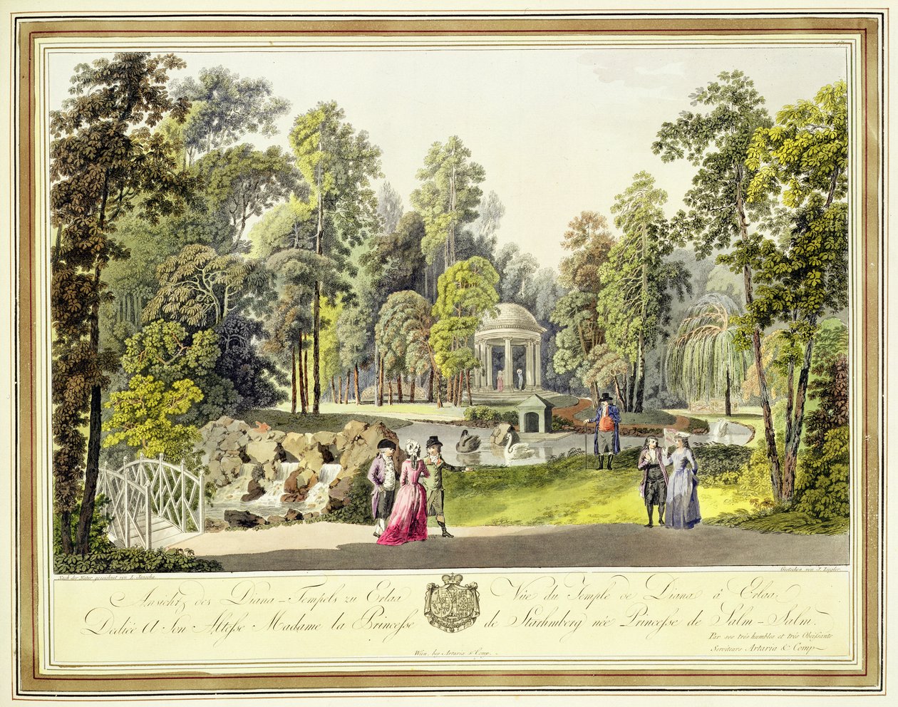 Ansicht des Tempels der Diana in Erlaw, graviert von Johann Ziegler, ca. 1790er Jahre von Laurenz Janscha