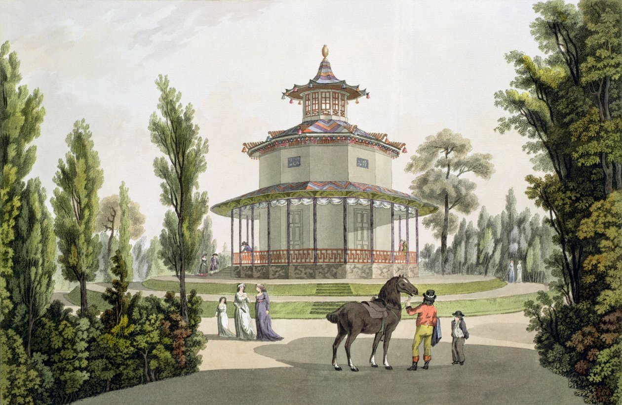 Blick auf das chinesische Sommerhaus, Schloss Lichtenstein in Eisgrub, graviert von Johann Ziegler, 1792 von Laurenz Janscha