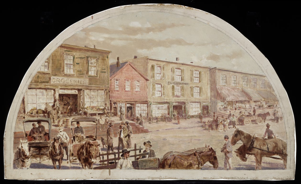 Clark Street, zwischen Lake und Randolph Streets, 1857 von Lawrence Carmichael Earle