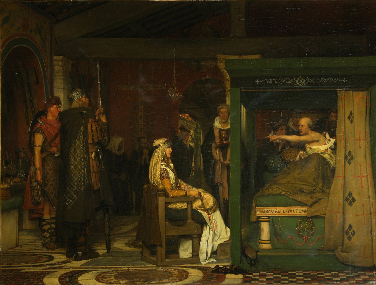 Fredegund besucht Bischof Prætextatus auf seinem Sterbebett, 1864 von Lawrence Alma Tadema
