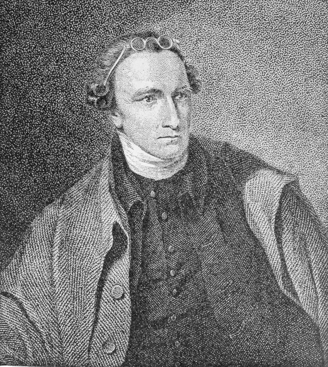Porträt von Patrick Henry, graviert von William Satchwell Leney aus einem Druck im Analectic Magazine, Dezember 1817 von Lawrence Sully