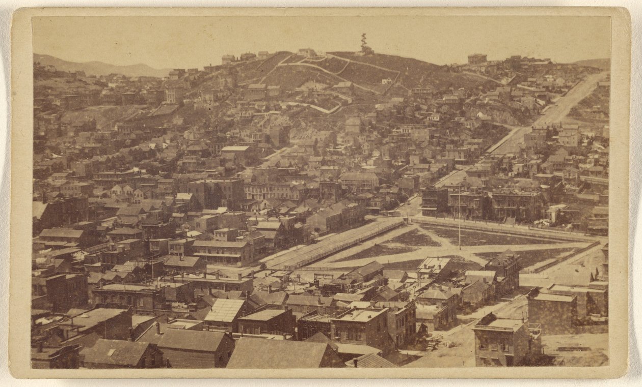 Russian Hill von Telegraph Hill, San Francisco von Lawrence and Houseworth