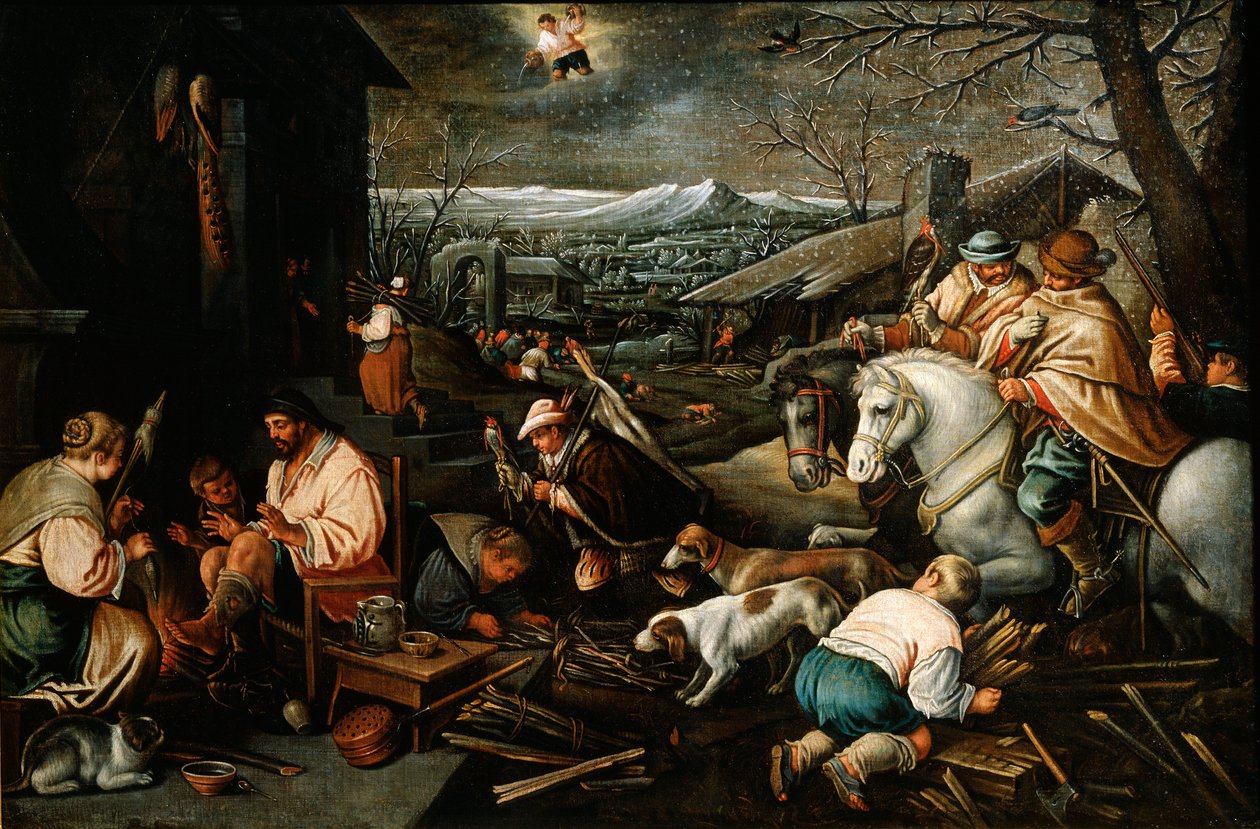 Januar aus der Serie Die Jahreszeiten, spätes 16. oder frühes 17. Jahrhundert von Leandro Bassano