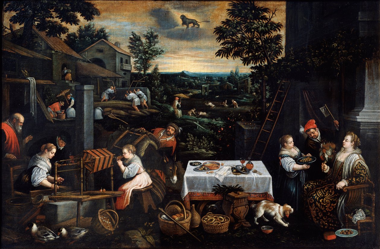 Juli aus der Serie Die Jahreszeiten, spätes 16. oder frühes 17. Jahrhundert von Leandro Bassano