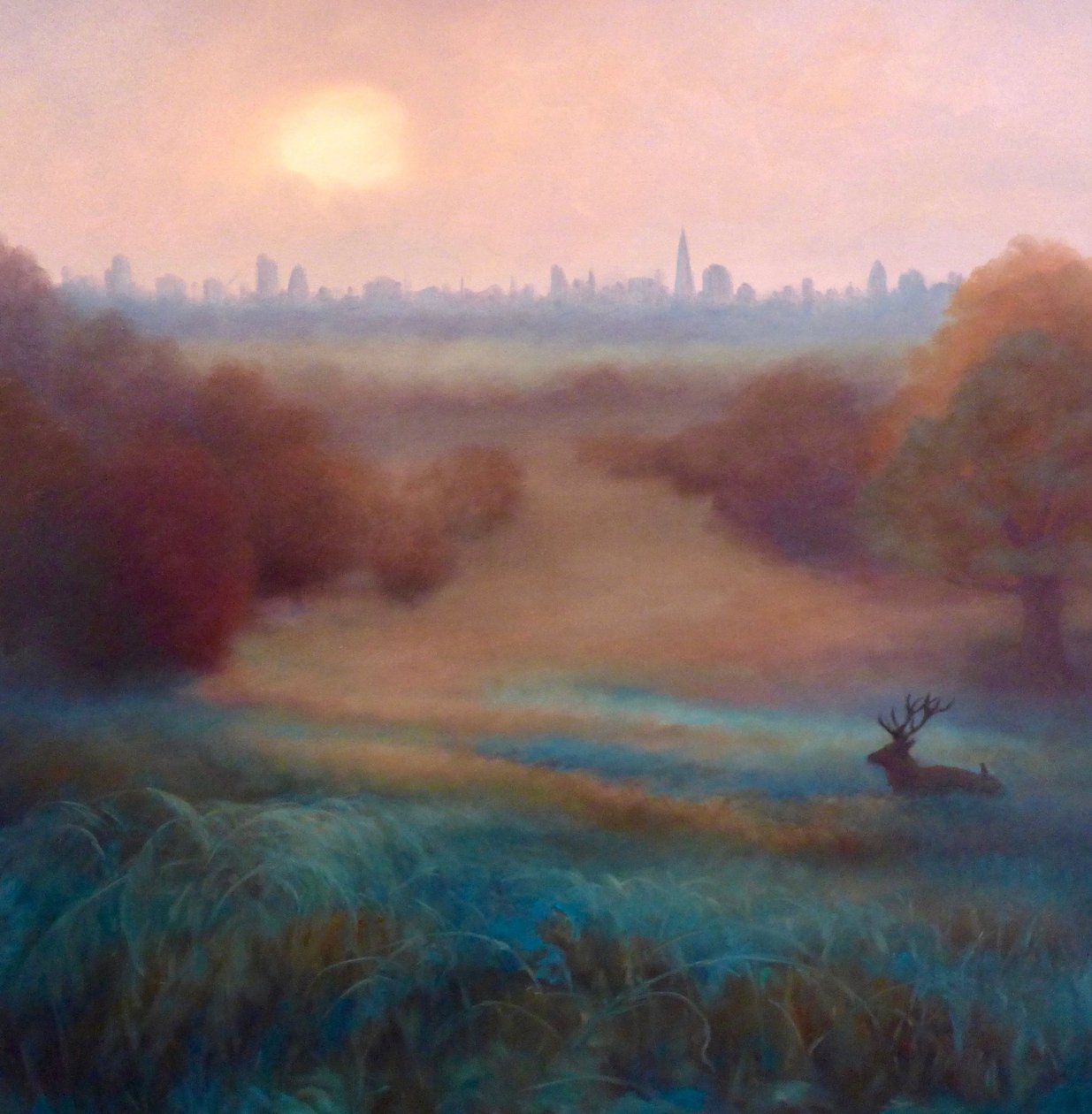 Morgennebel Richmond Park, 2021 von Lee Campbell