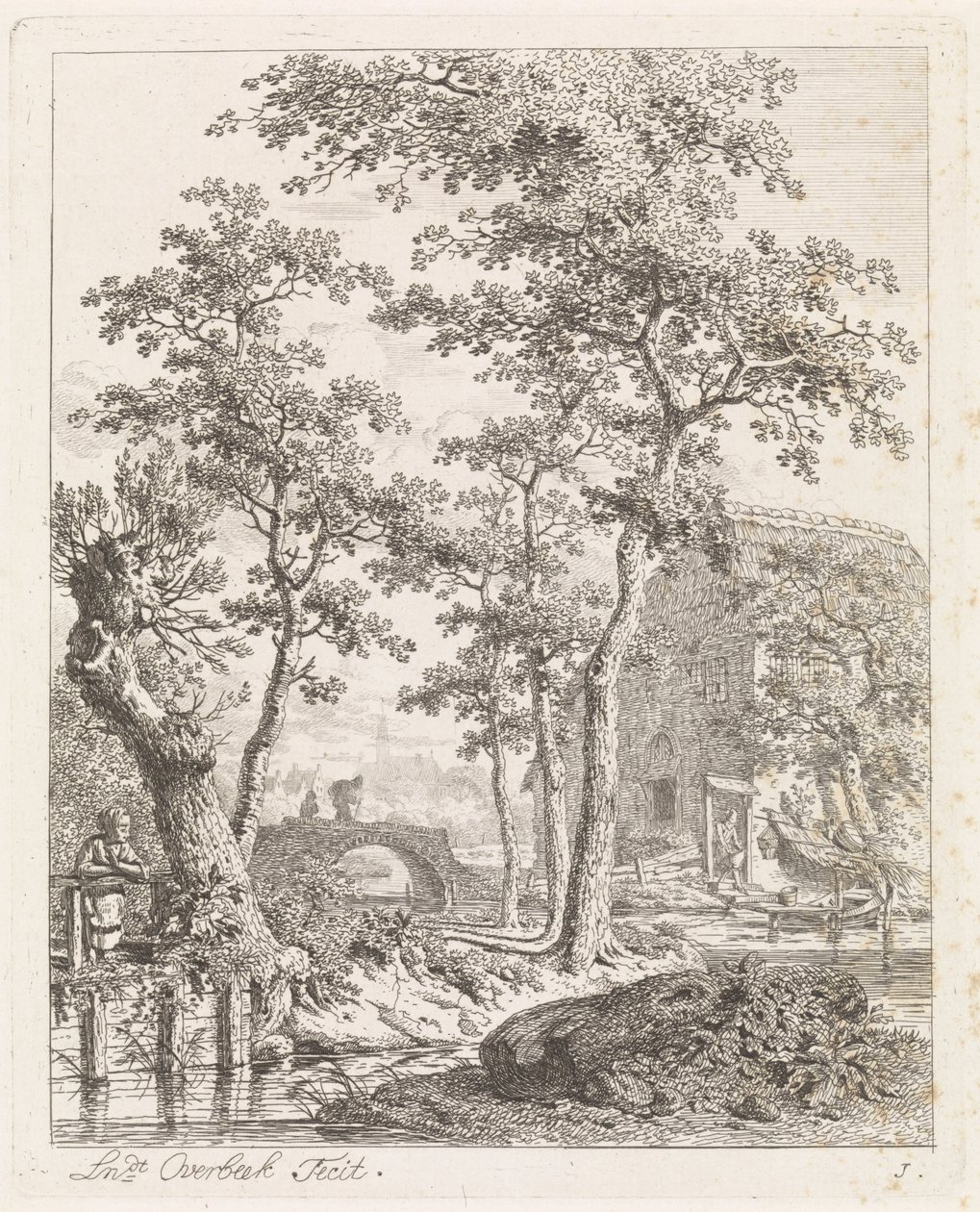 Bauernhof am Wasser von Leendert Overbeek