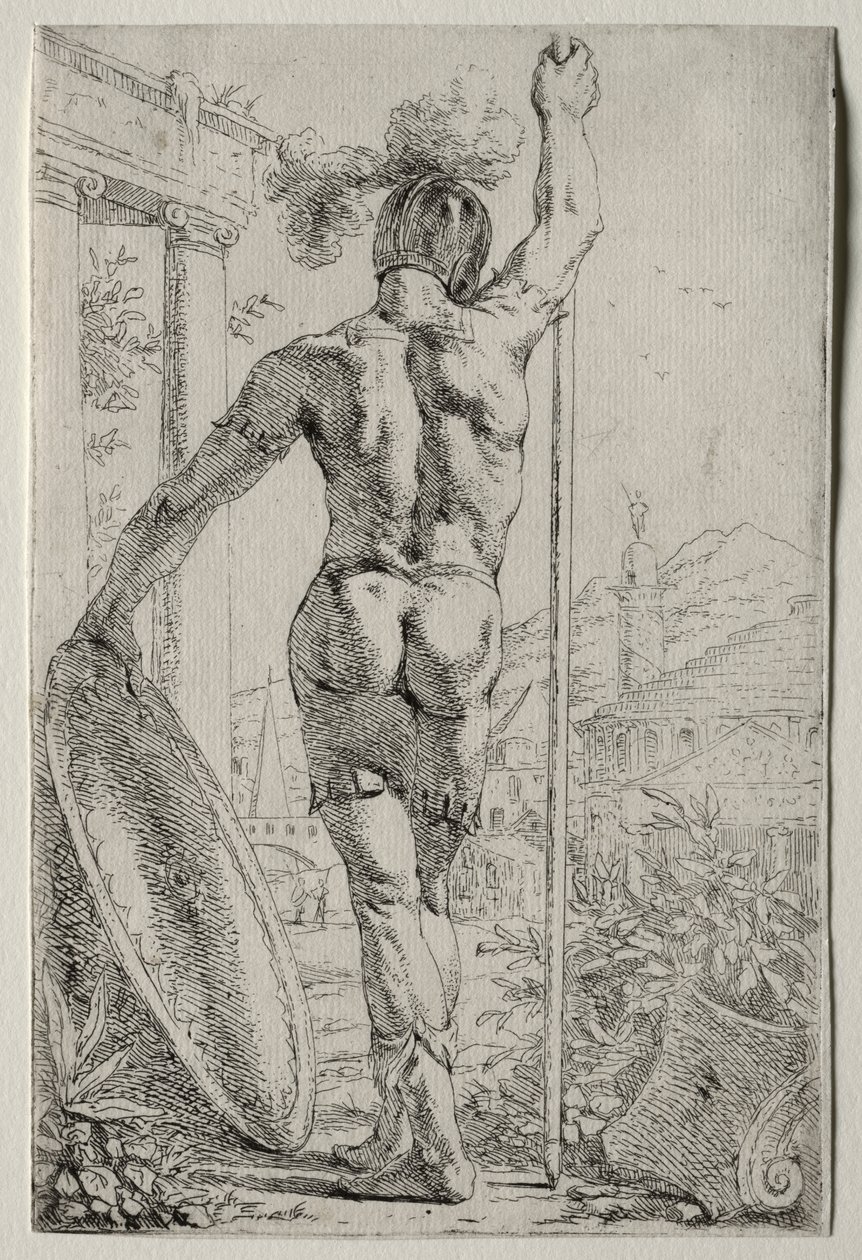 Ein Soldat von hinten gesehen von Leendert van der Cooghen