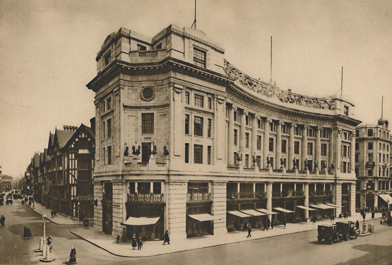 East India House, Libertys individualisierte Front auf der New Regent Street, ca. 1935 von Lemere