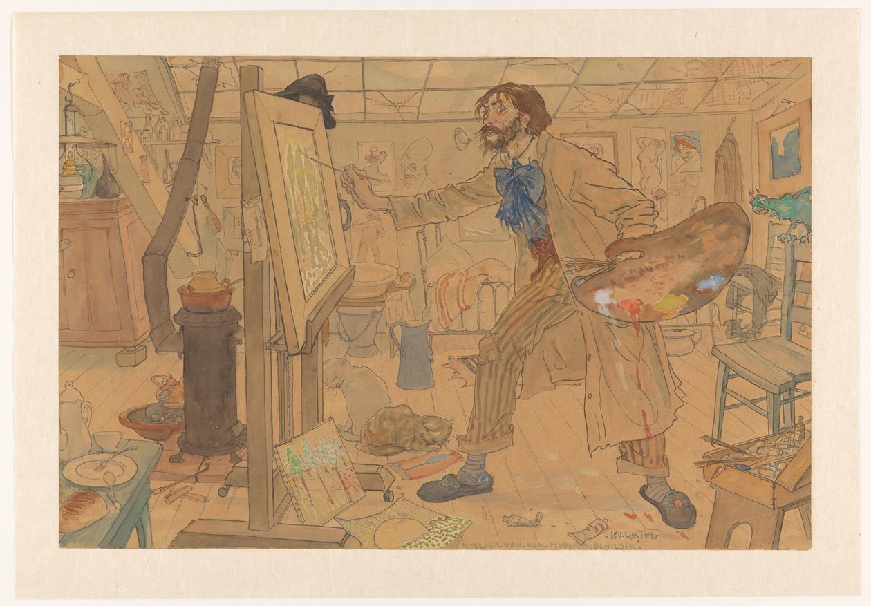 Atelier eines modernen Malers von Leo Gestel (signed by artist)