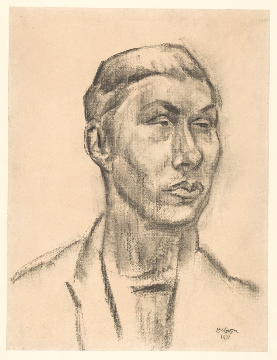Porträt eines unbekannten Mannes von Leo Gestel (signed by artist)