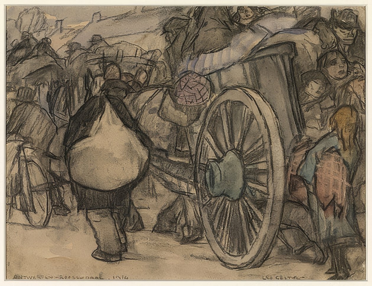 Flüchtlinge auf dem Weg von Amsterdam nach Roosendaal von Leo Gestel