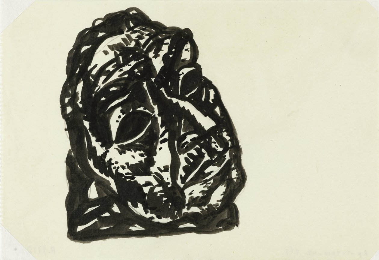 Kopf eines Mannes, schräg nach rechts oben blickend von Leo Gestel