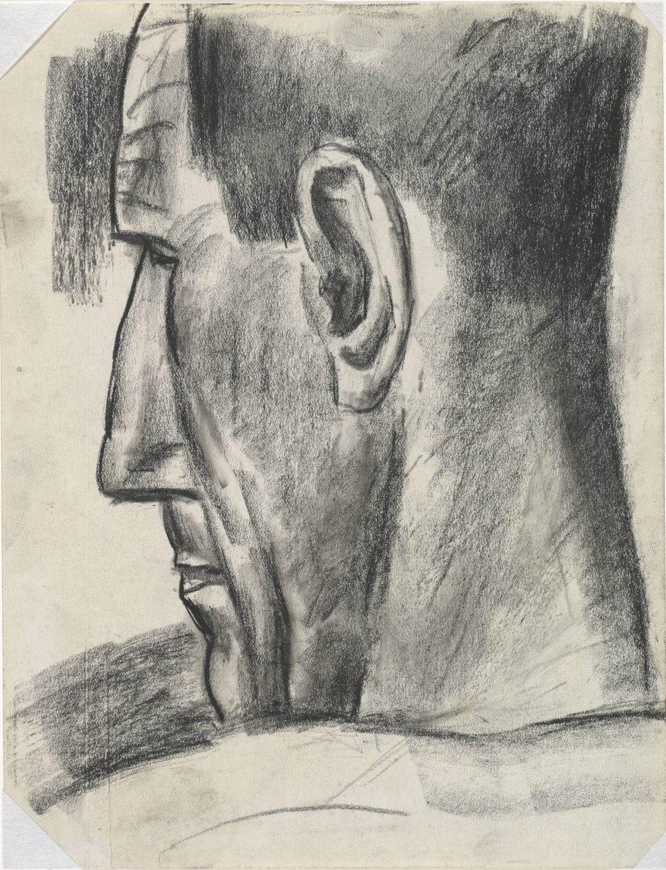 Kopf eines Mannes von hinten gesehen und im Profil von Leo Gestel