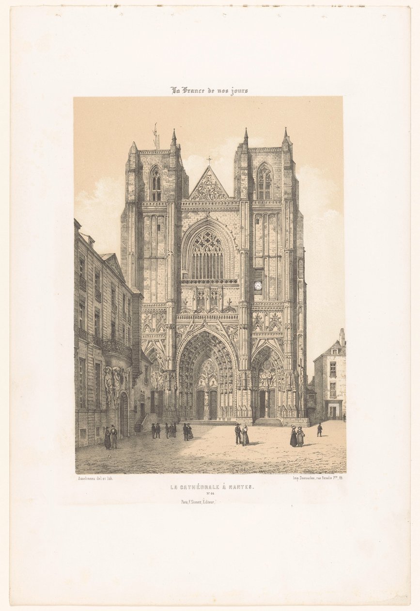 Blick auf die Kathedrale von St. Peter und St. Paul in Nantes von Leon Auguste Asselineau