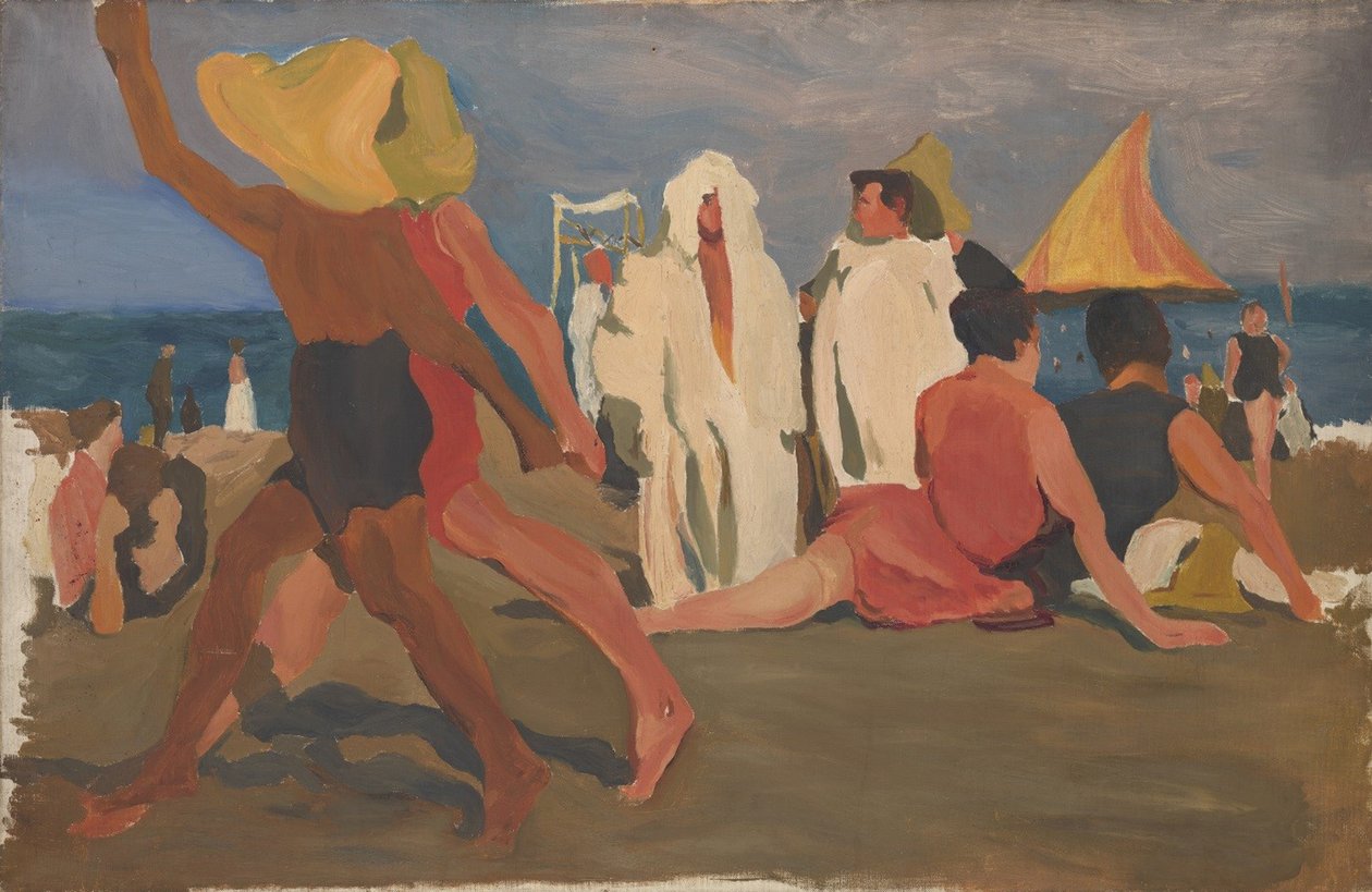 Badende am Lido, Venedig Serge Diaghilev und Vaslav Nijinsky am Strand von Leon Bakst