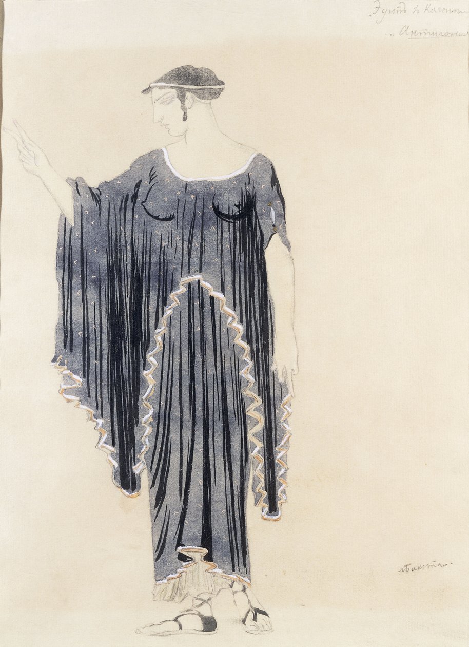 Kostümentwurf für Ödipus in Kolonnus - Antigone, ca. 1899 bis 1909 von Leon Bakst