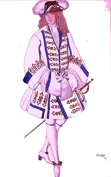 Kostümentwurf für den flämischen Bräutigam, aus Dornröschen von Leon Bakst