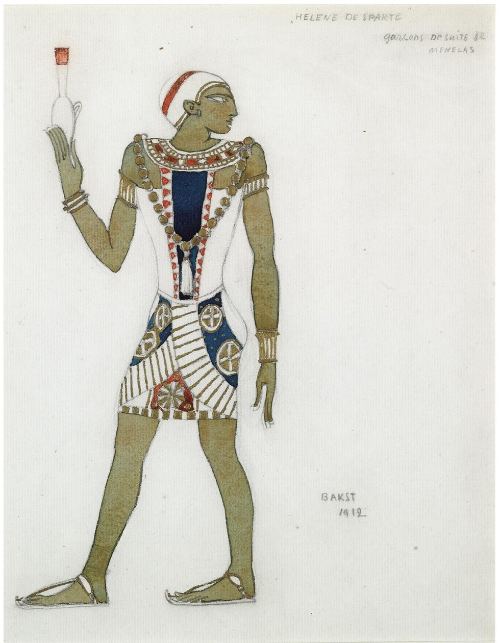 Kostümentwurf für das Ballett Hélène de Sparte von E. Verhaeren und D. de Séverac, 1912 von Leon Bakst