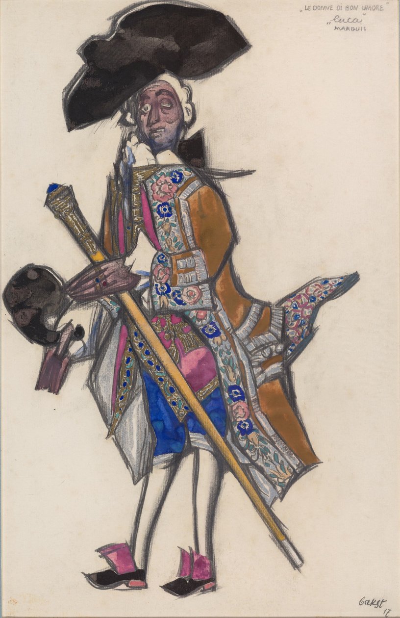 Kostümentwurf für das Ballett Die gutgelaunten Damen von Scarlatti von Leon Bakst