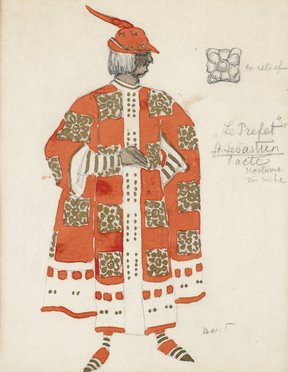 Kostümentwurf für das Stück Das Martyrium des Heiligen Sebastian von Gabriele D