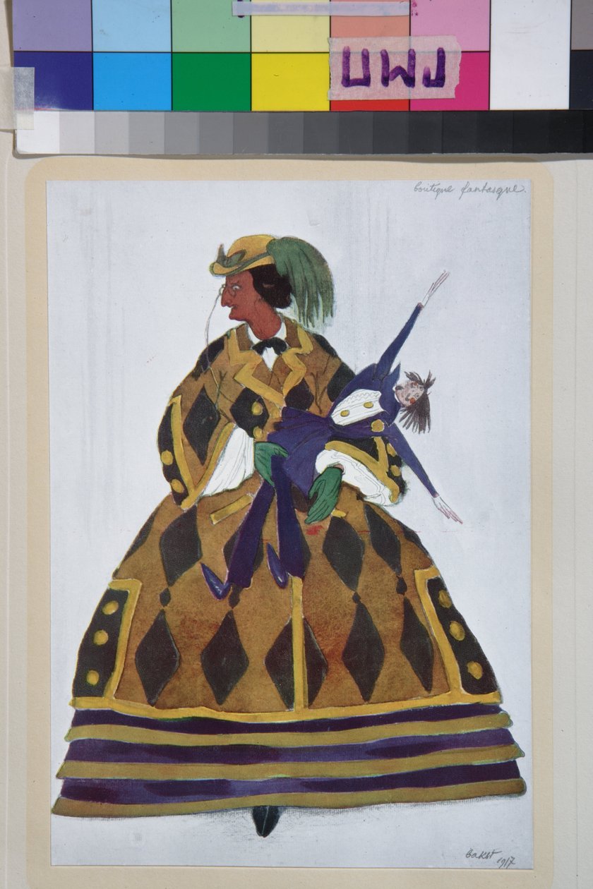Die Engländerin, Kostüm für das Ballett Die magische Spielzeugladen von Gioachino Rossini von Leon Bakst