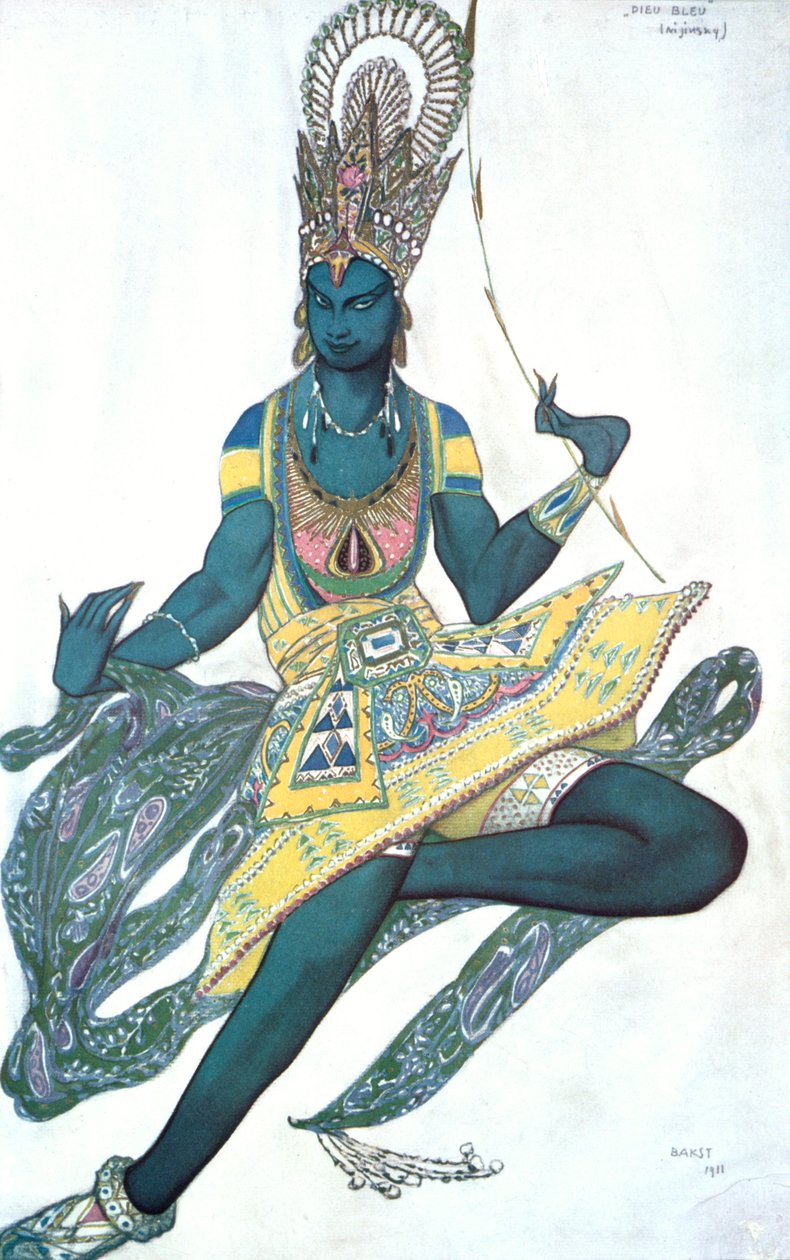 Le Dieu Bleu Der Blaue Gott, Ballettkostümentwurf, 1911 von Leon Bakst