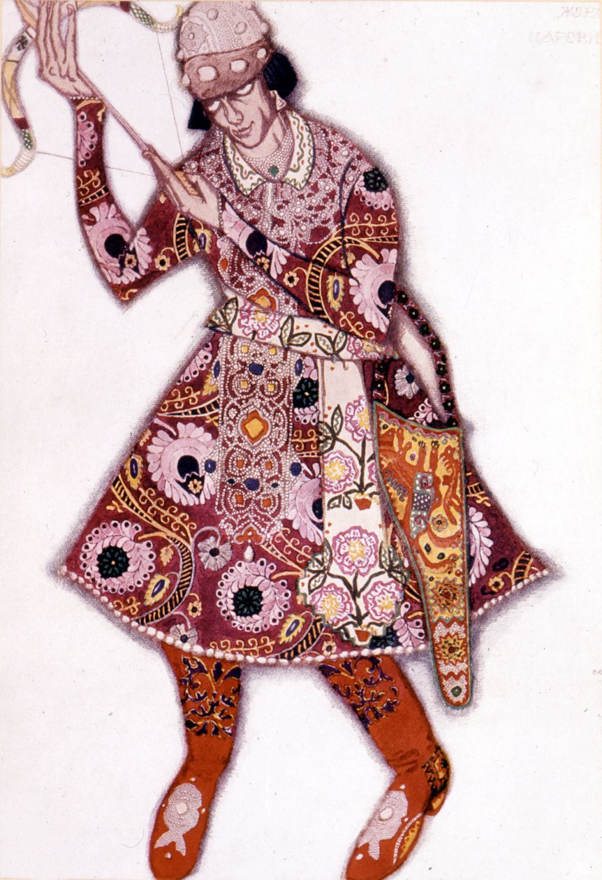 Kostüm von Léon Bakst für „Der Feuervogel“ von Stravinsky an der Pariser Oper, Juni 1910 von Leon Bakst