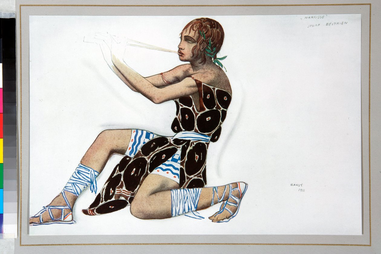 Narziss - Kostümentwurf von Leon Bakst für das Ballett "Narziss" von Nicolas Tcherepnine von Leon Bakst
