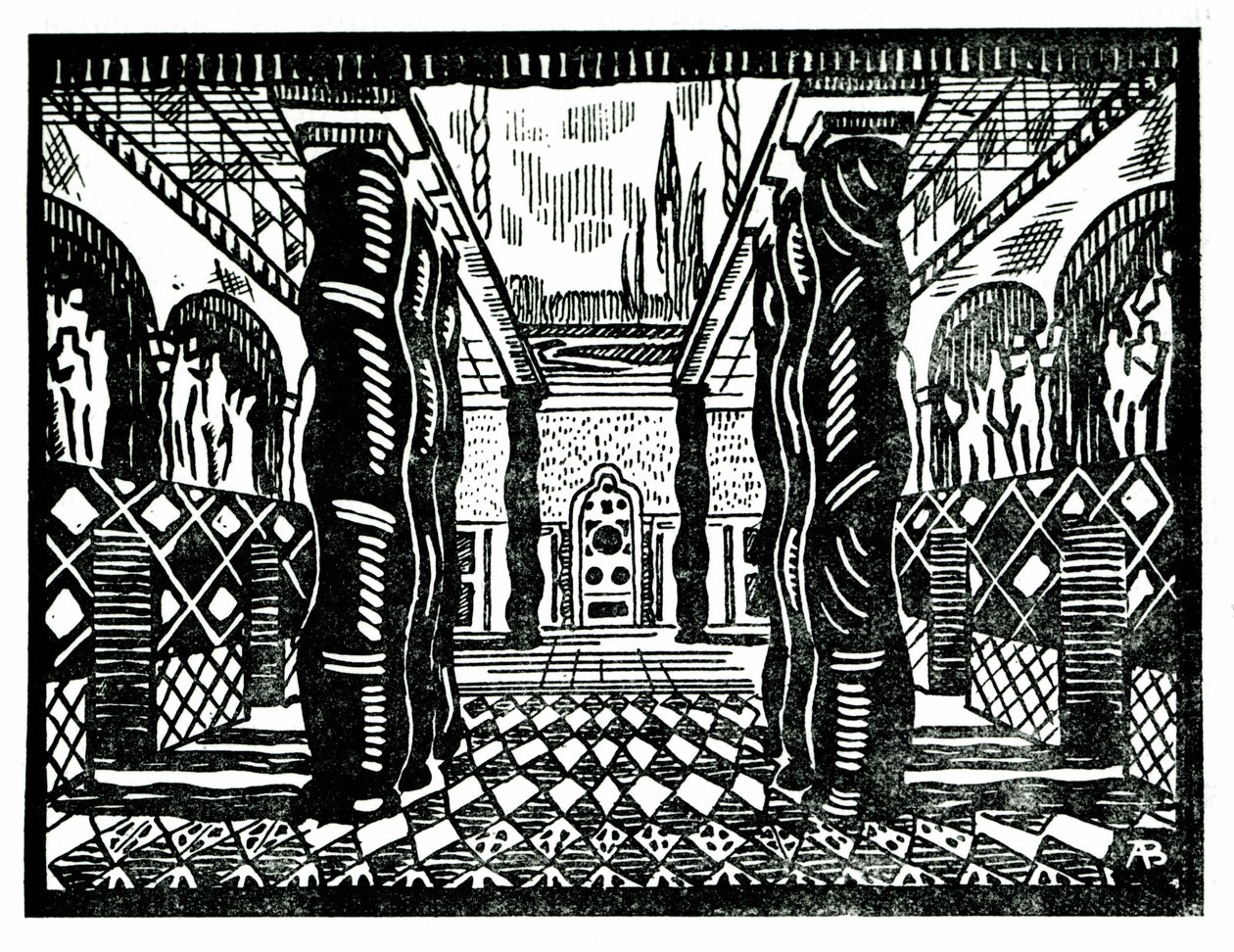 Szenografie von Leon Bakst (1866-1924), russischer Maler und Dekorateur für den dritten Akt von „Das Martyrium des heiligen Sebastian“ von Claude Debussy (1862-1918), Libretto von Gabriele D