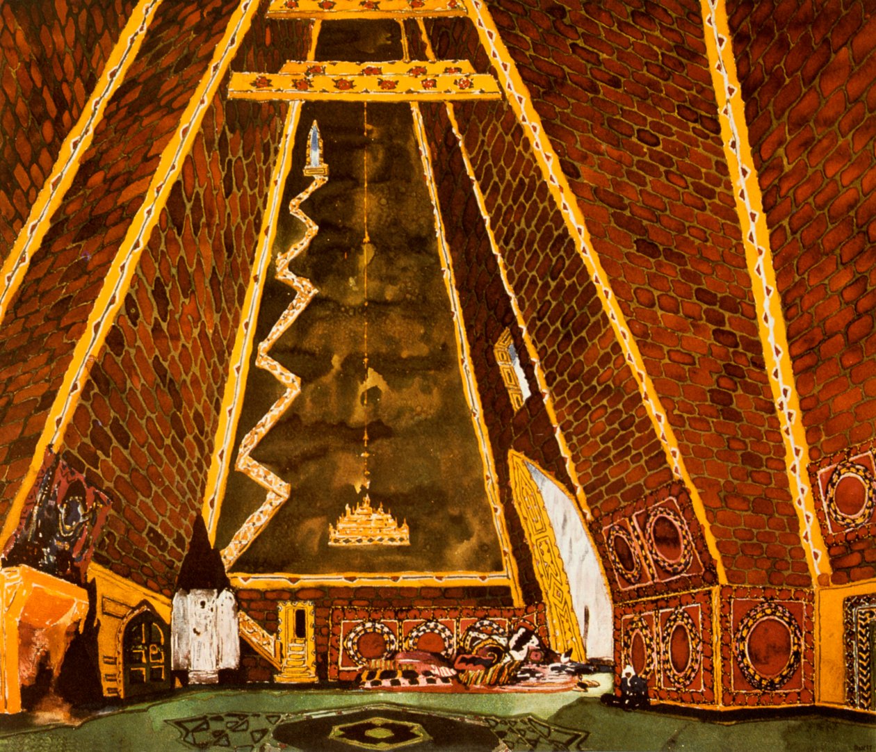 Bühnenbild für Thamar, Ballett von Mily Balakirev, 1912 von Leon Bakst