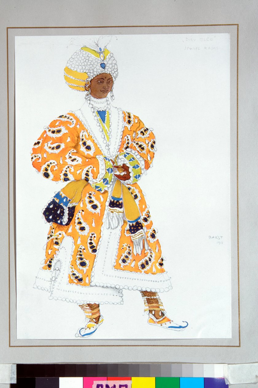 Der junge Raja - Kostüm für das russische Ballett "Der blaue Gott" von Michel Folkine von Leon Bakst