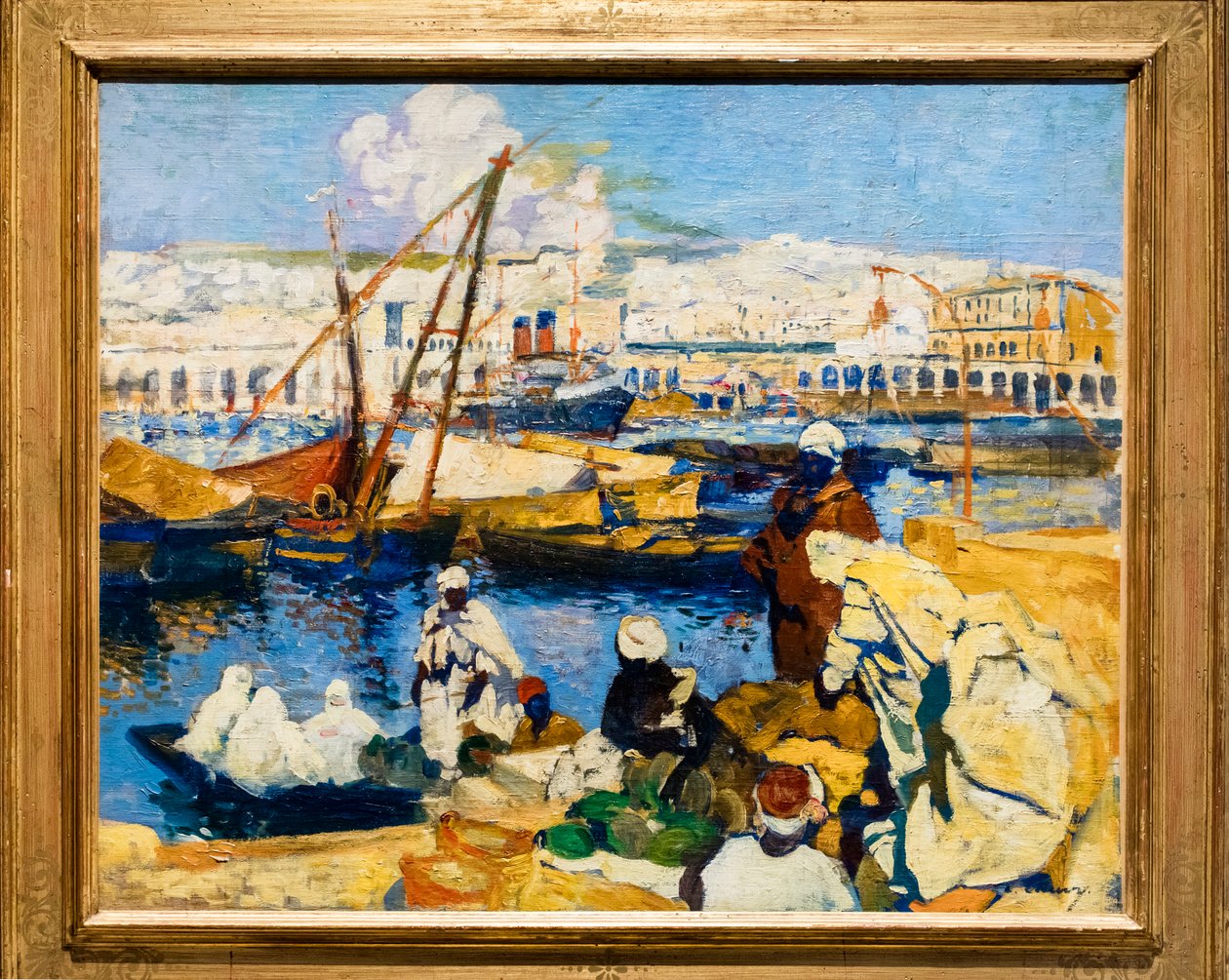 Einschiffung im Hafen von Algier von Leon Cauvy