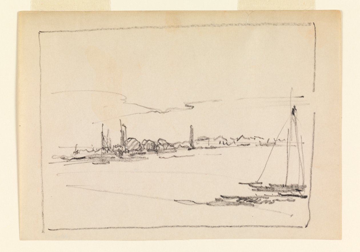 Landschaft mit Segelboot von Leon Dabo