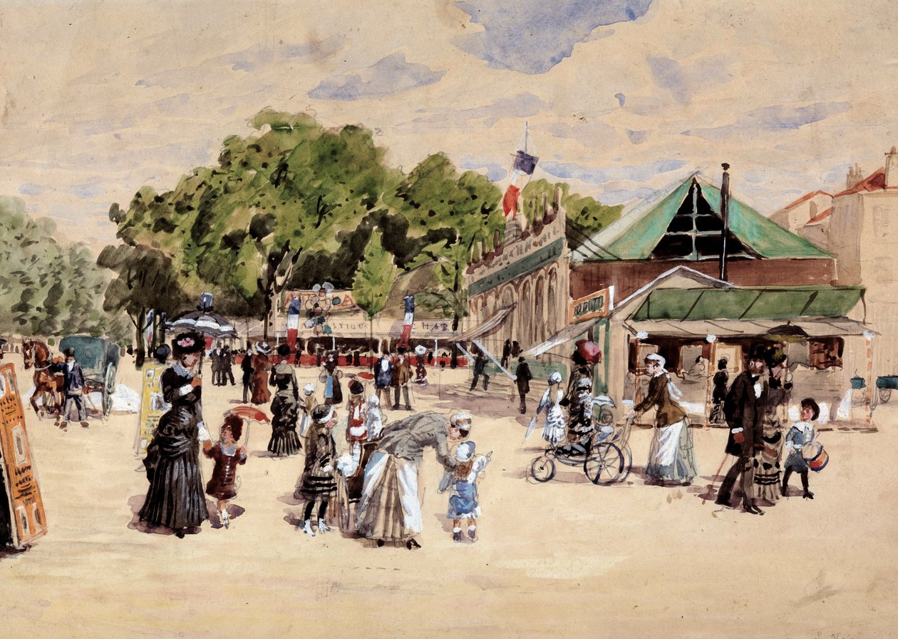 Der Spaziergang zum Jahrmarkt von Leon Joseph Voirin