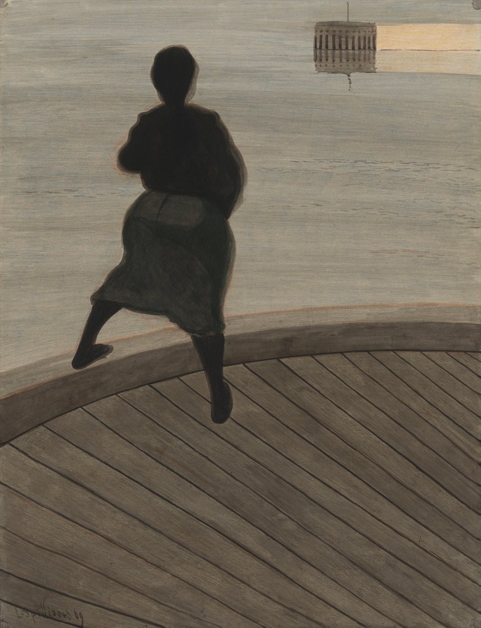 Fischerin auf dem Pier von Leon Spilliaert