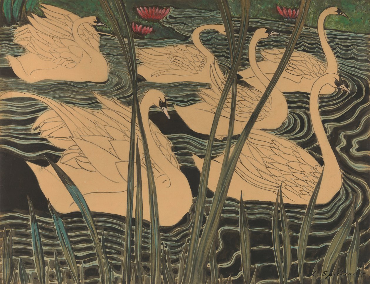 Schwäne von Leon Spilliaert