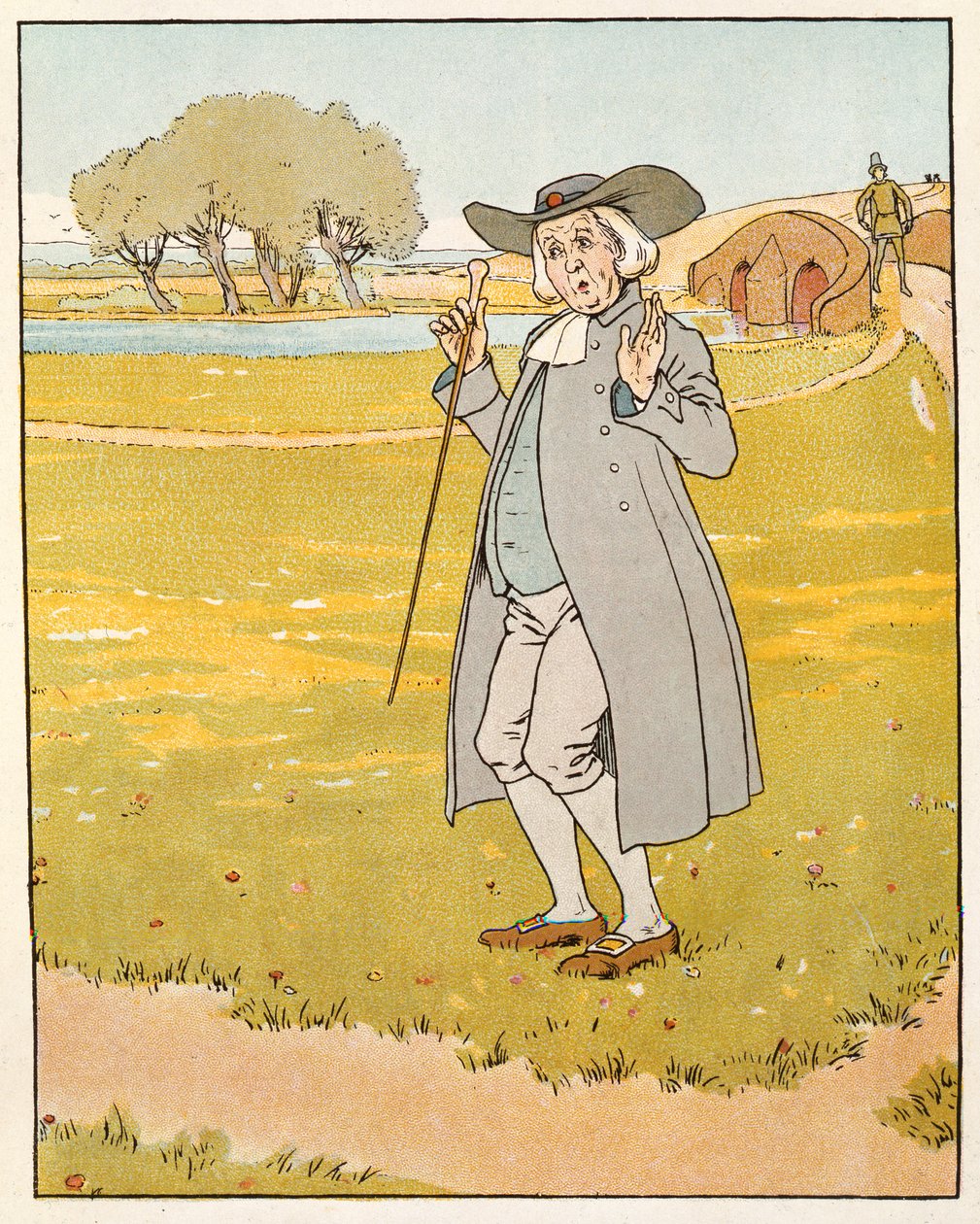 Der Küster war erstaunt, Illustration aus Die goldene Gans von Leonard Leslie Brooke