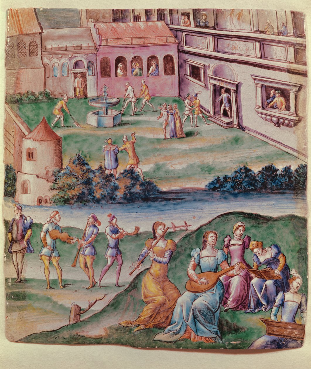 Konzert im Hof eines Schlosses (Emaille) von Leonard Limousin