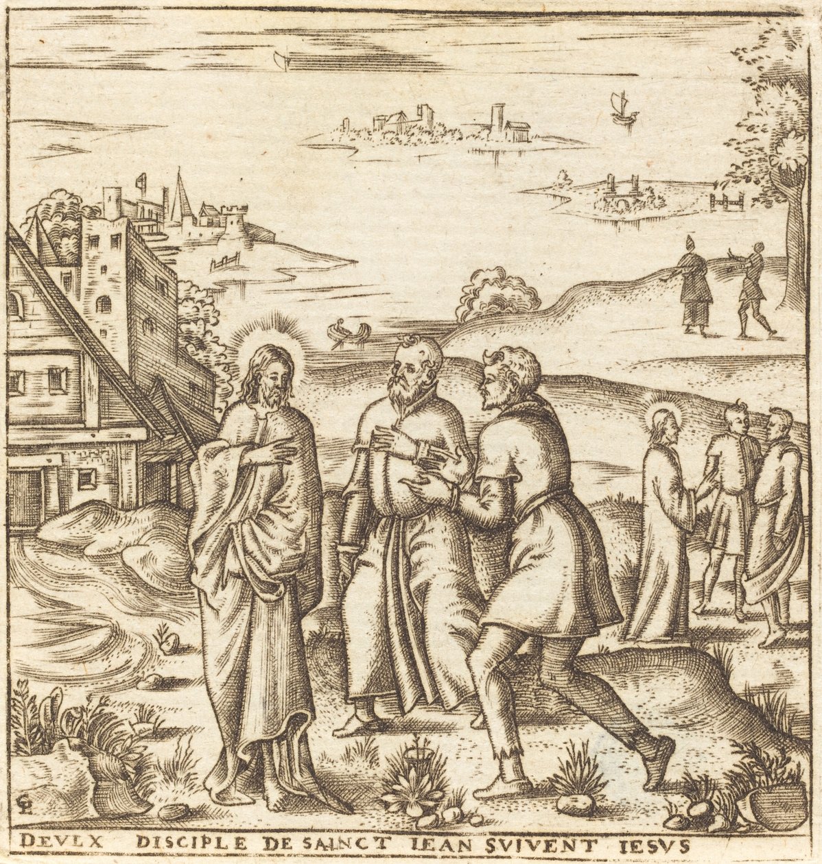 Christus fordert zwei Jünger von Johannes dem Täufer auf, ihm zu folgen von Leonard Gaultier