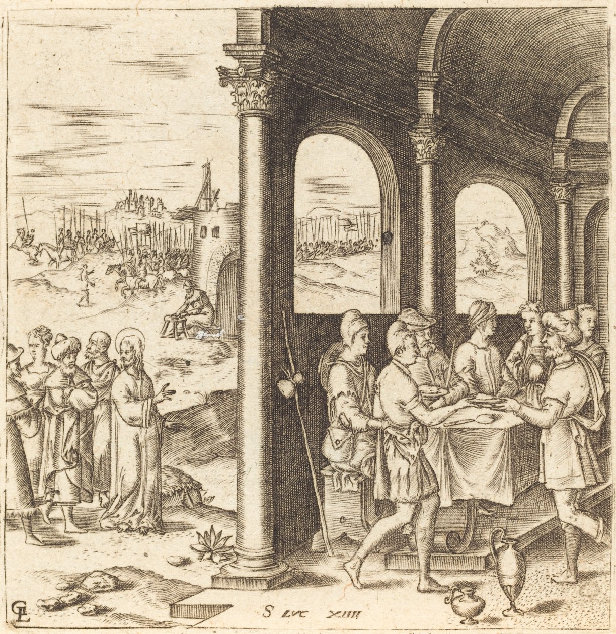 Christus auf dem Weg zum Haus eines Pharisäers von Leonard Gaultier