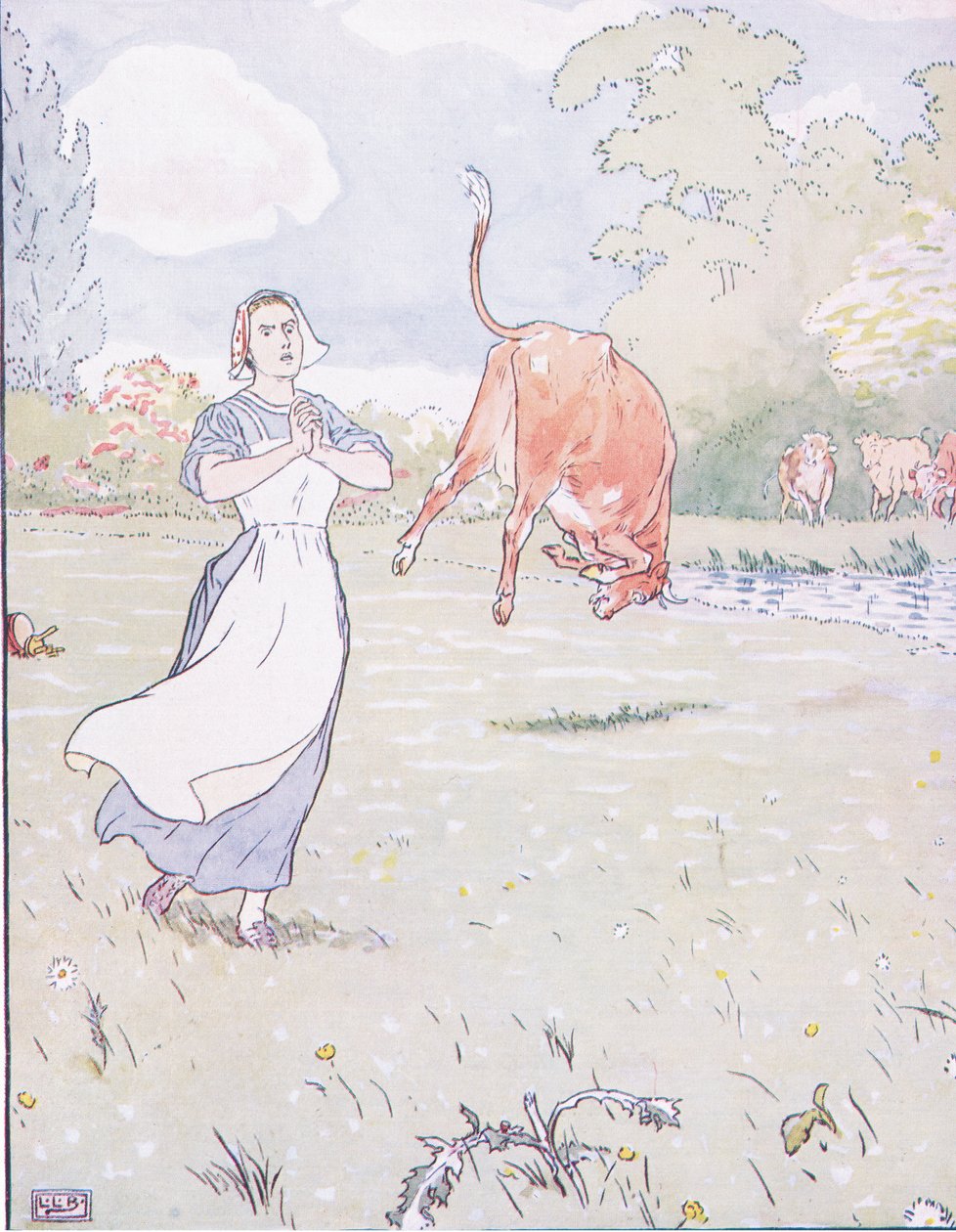 Hier Mutter, rief er, im Inneren der roten Kuh von Leonard Leslie Brooke