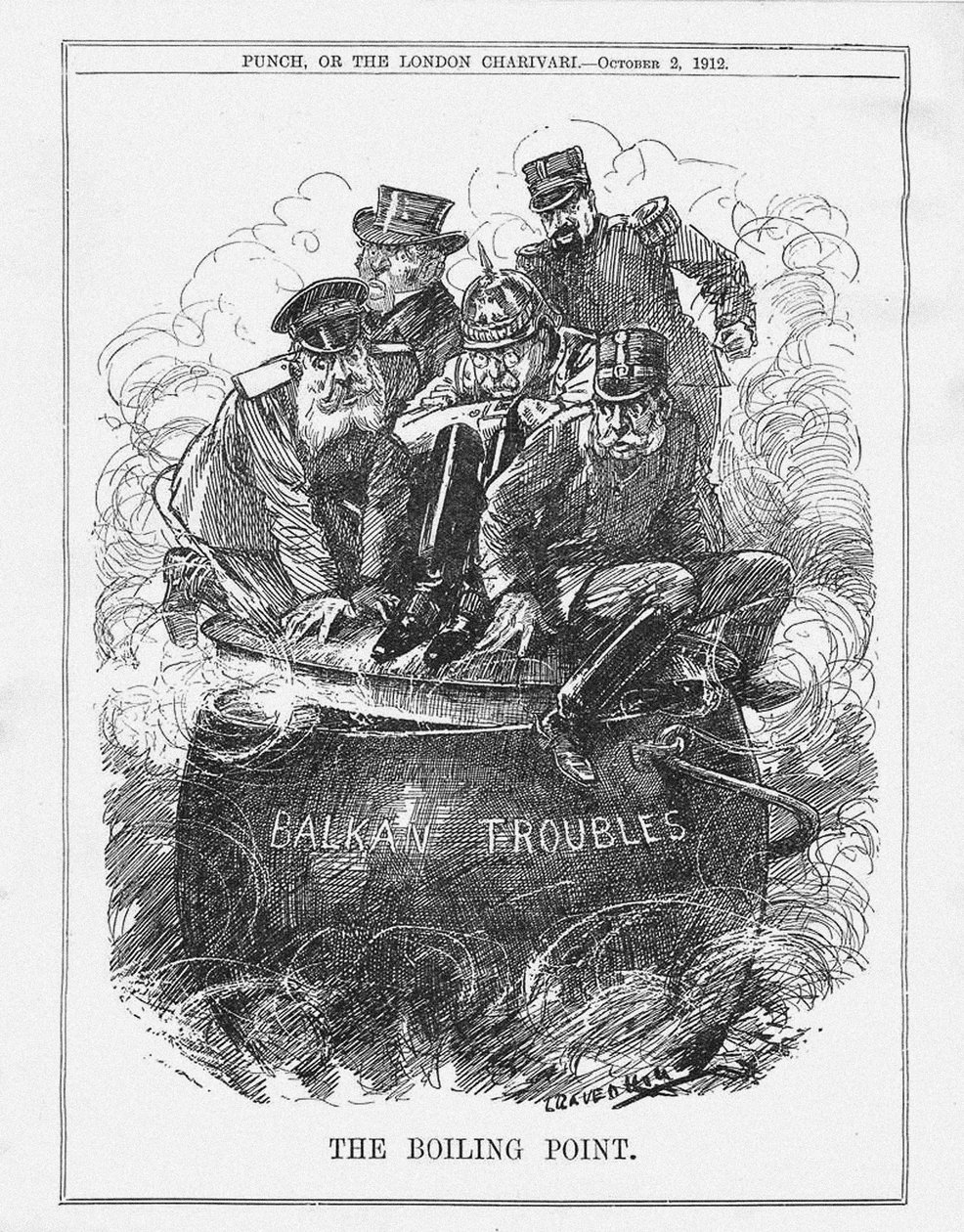 Der Siedepunkt. Punch Magazine, 2. Oktober 1912, 1912 von Leonard Raven Hill