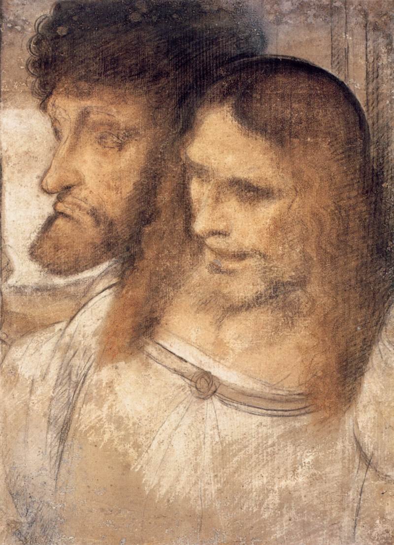 Köpfe der Heiligen Thomas und Jakobus der Ältere von Leonardo da Vinci