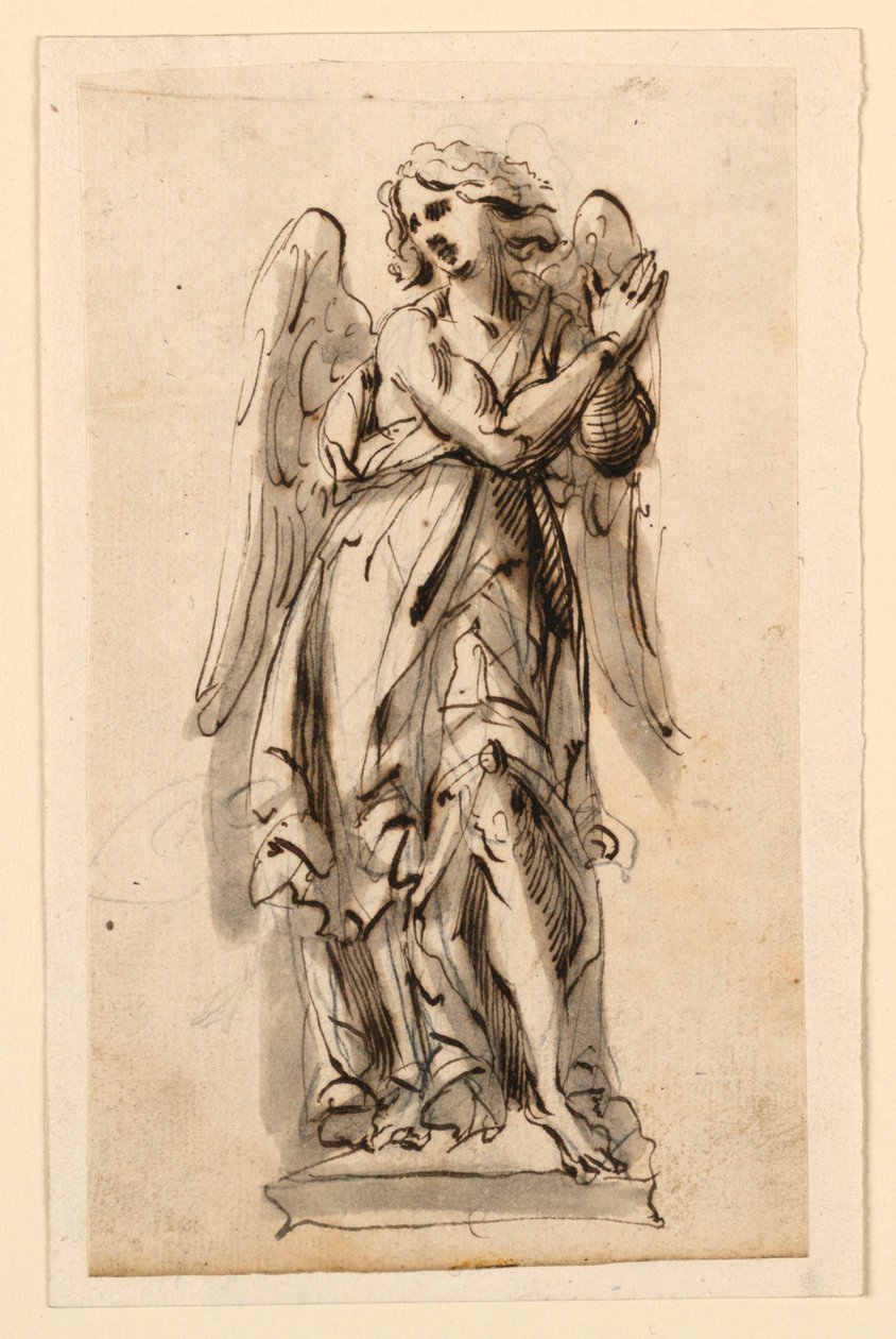 Entwurf für eine Skulptur, Engel in Anbetung von Leonardo Scaglia