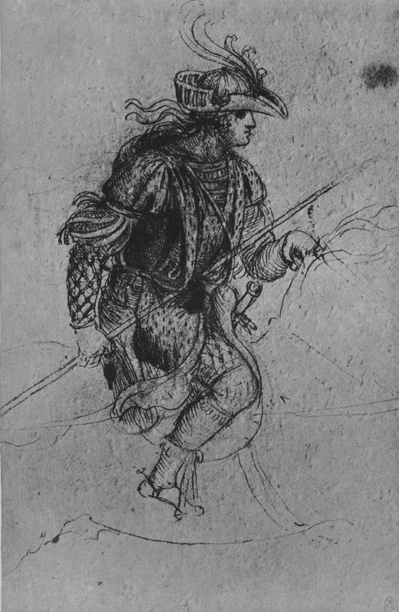 Ein Jugendlicher zu Pferd, um 1480 (1945) von Leonardo da Vinci