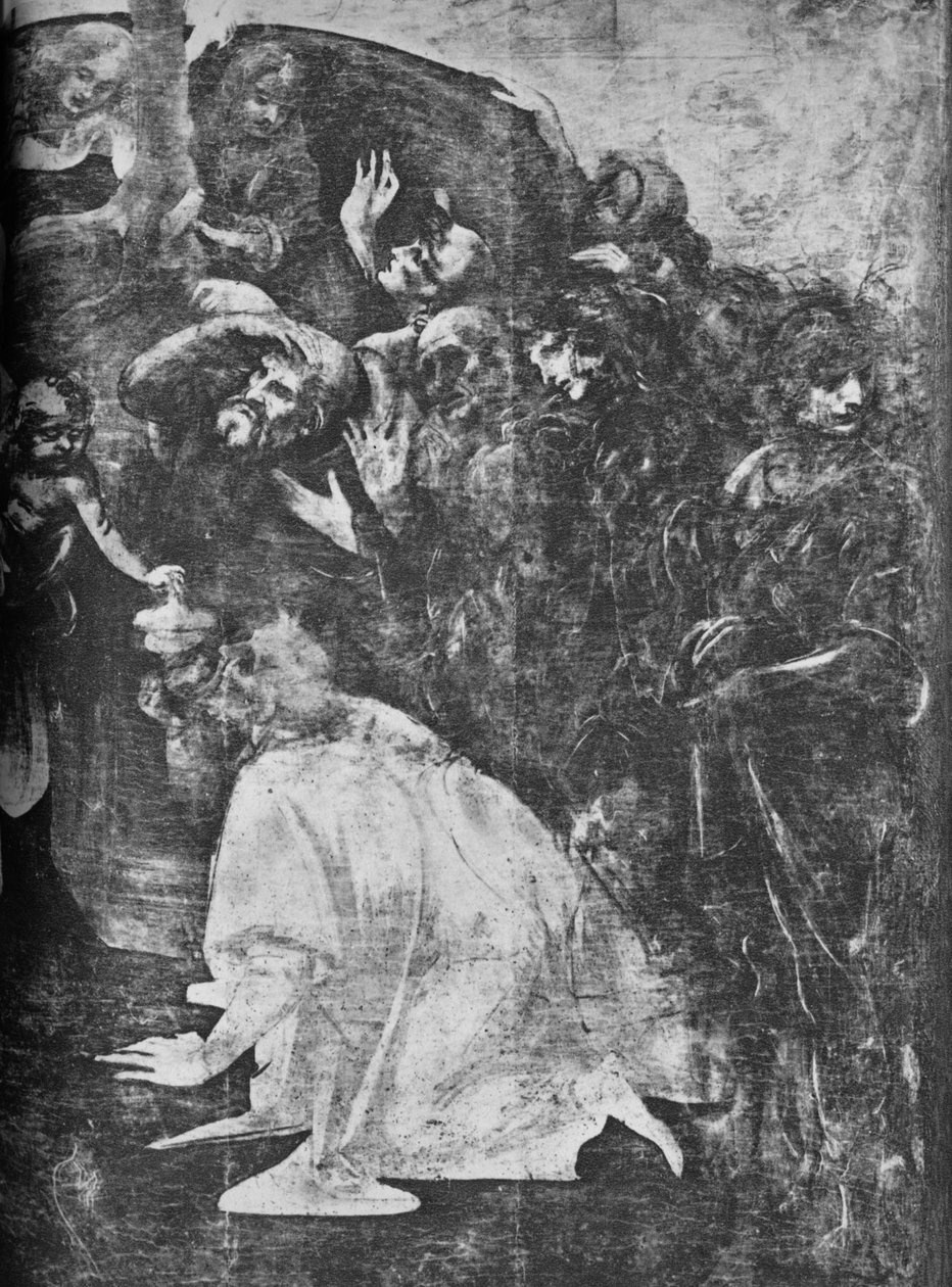 Anbetung der Könige - Rechter unterer Teil, um 1481, 1945 von Leonardo da Vinci