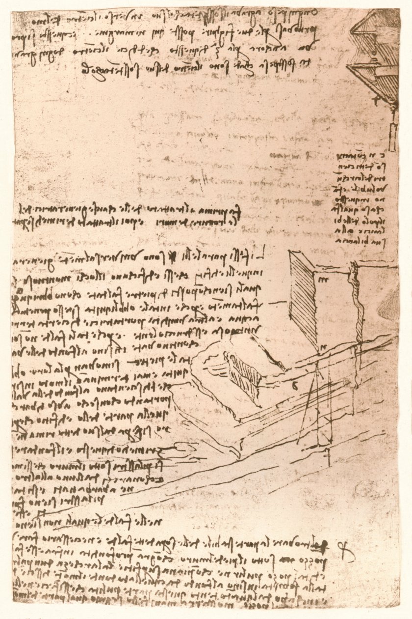 Architektonische Zeichnung, ca. 1472-1519, 1883 von Leonardo da Vinci