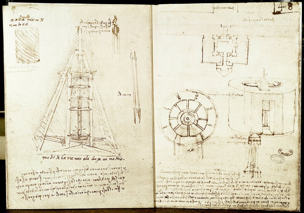 Architektur und Militärkunst: Manuskript von Leonardo da Vinci von Leonardo da Vinci