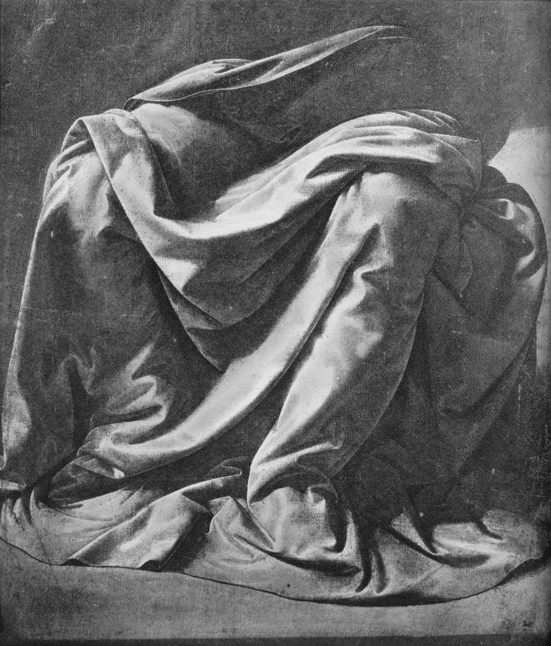 Gipsabdruck von Draperie für die Beine einer sitzenden Figur, 1470-1484, 1945 von Leonardo da Vinci